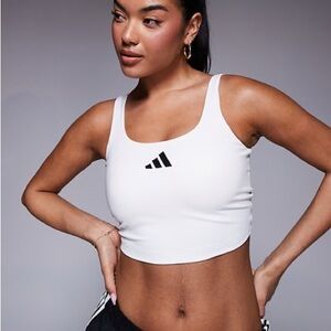 Adidas White Athletic Crop Top